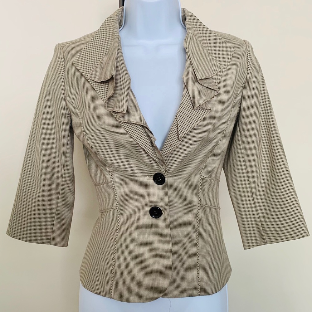 White | Black - tan and black short jacket